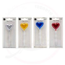 شمع قلب تکی متالیک