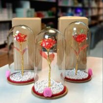 گل رز چراغدار داخل شیشه