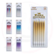 شمع 6تایی بلند تاپر دار کد90